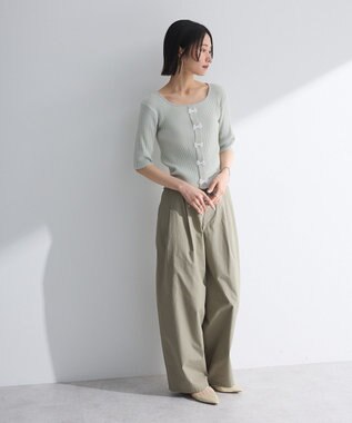 Green Parks ・ｓｗｉｎｇ　ｂｙ　フロントリボンリブニット Light Gray