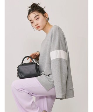 AMERICAN HOLIC 異素材ショルダー切り替えスウェット2 Light Gray Mixture