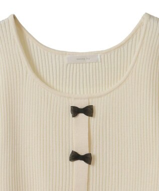 Green Parks ・ｓｗｉｎｇ　ｂｙ　フロントリボンリブニット Light Gray