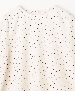 ANY ポコポコバルーン袖ブラウス オフ×ブラックドット