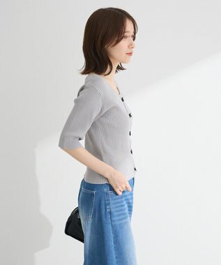 Green Parks ・ｓｗｉｎｇ　ｂｙ　フロントリボンリブニット Light Gray