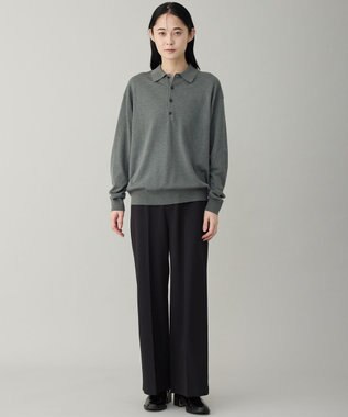 UNFILO MENS 【男女兼用】ソフトサーモ アンチピリングニット ポロ チャコール