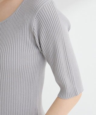 Green Parks ・ｓｗｉｎｇ　ｂｙ　フロントリボンリブニット Light Gray