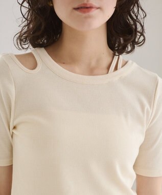 WEGO 【ANGIE VINTAGE】アシンメトリーカットアウトトップス ホワイトアイボリー