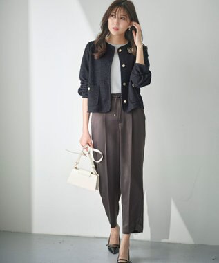 【洗える】サテンドロストイージー パンツ