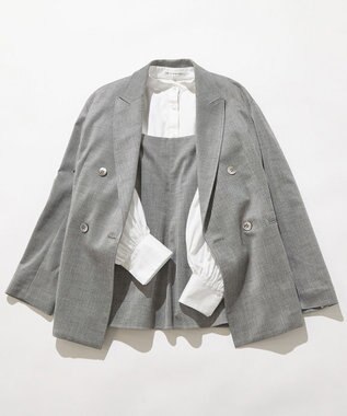 23区 L 【セットアップ対応】スラブツイードストレッチ ジャケット グレー系