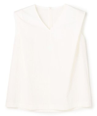 BEIGE， YANN / Vネックタックブラウス White