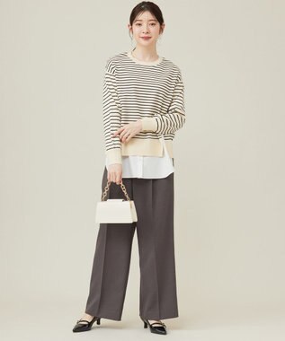 ANY SIS 【洗える】シャツコンビレイヤード カットソー オフ