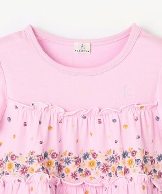 組曲 KIDS 【110-140㎝】ティアードフラワー チュニック ピンク