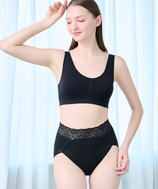 BRADELIS New York 【BRADELIS New York / 育尻・伸びる・綿混・深め】モモパンツ・ハイレグショーツ#303 シリーズ140万枚突破 補正ショーツ ブラック2