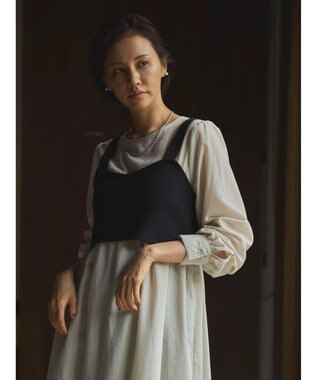 Green Parks Ｂ．ＳＥＴ２点ニットジレ＋ワンピース Black