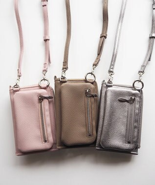 LA BAGAGERIE 【インスタグラマー chiyoさん×LA BAGAGERIE】コンビスマホショルダー シルバー×ゼブラ
