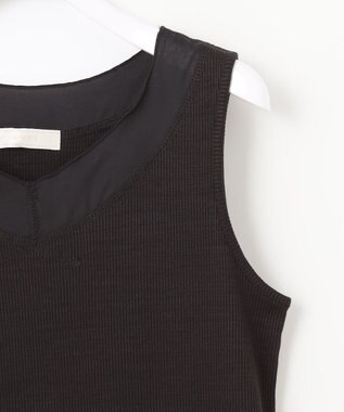 ANY SIS シアーコンビテレコ タンクトップ ブラック