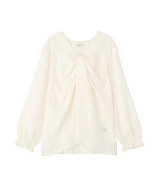 earth music&ecology フロントツイストブラウス Ivory