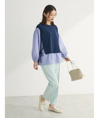 Green Parks 脇リボンドッキングプルオーバー Navy