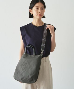 russet 《トートバッグ人気NO.1モデル》スリム2WAYトートバッグ <ナイロン>(CE-1404-WEB) Gray