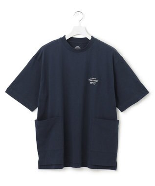 J.PRESS YORK STREET 【UNISEX】ワンポイント腰ポケットTシャツ ネイビー系