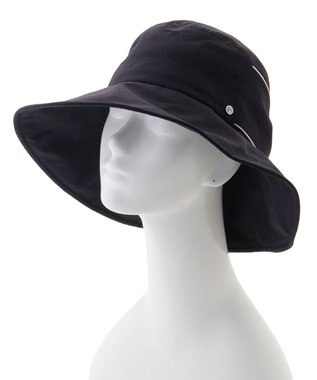 MOONBAT 【遮光100％/遮熱/UV】HIROKO KOSHINO(ヒロコ コシノ)遮光 ビッグリボンハット 帽子 広つば ゆったりMサイズ 手洗い可能/サイズ調整可能/日本製 ディープブルー