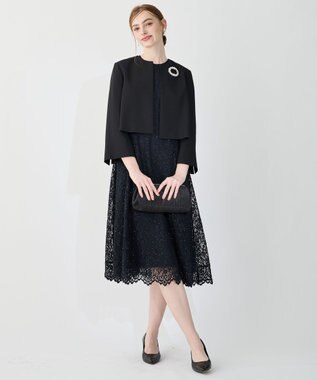 23区 S 【APPLAUDIR】バックサテンジョーゼット ジャケット ブラック系