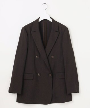 自由区 【カタログ掲載・人気素材・デザインリニューアル・セットアップ対応】リネンライクシンセティックテーラード ジャケット ダークブラウン
