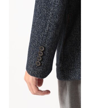 DAKS 軽量ヘリンボーン カジュアルテーラードブレザー チャコールグレー