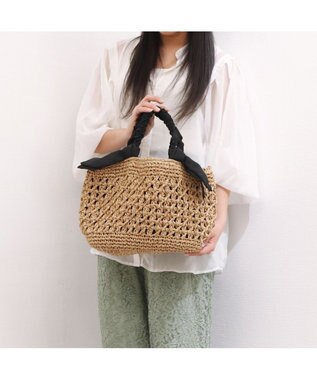 UNBILLION カシュカシュ cachecache / 下がりリボン柄編みトート