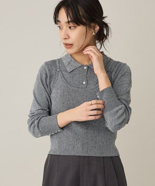 CRAFT STANDARD BOUTIQUE ポロ衿アンサンブルニット