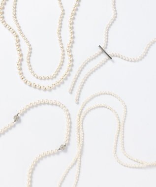 23区 クリップ パール ラリエット ネックレス シルバー系