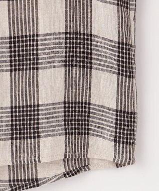 J.PRESS LADIES 【洗える】フレンチリネン チェック ブラウス ブラック×ベージュチェック系3