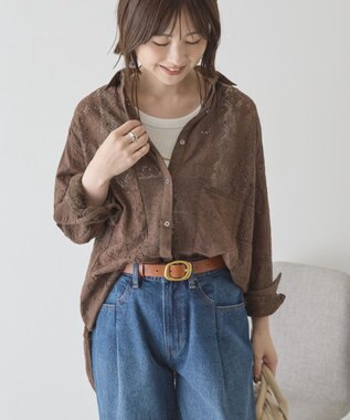 AMERICAN HOLIC レースパッチワークシャツ Off White