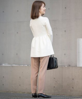 23区 S 【Sサイズ限定】ヴィスコースストレッチ ペプラムデザイン ニット アイボリー系
