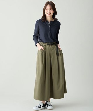 ANY クリアラメフライスヘンリーネックプルオーバー ネイビー