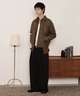 WEGO PUダブルZIPブルゾン ブラウン