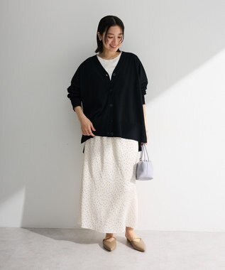 Green Parks ここちニットＶネックカーディガン Black