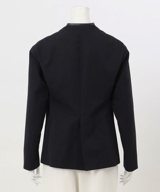 23区 【エステータ】ウールリネン レザートリミング ジャケット ブラック系