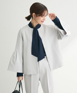 Green Parks ef-de タック袖ラグランジャケット Light Gray