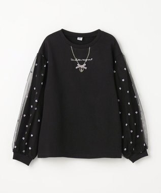 ANY KIDS 袖チュール トレーニャー ブラック