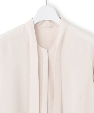 23区 【洗える】ジョーゼット ボウタイ ブラウス ピンク系