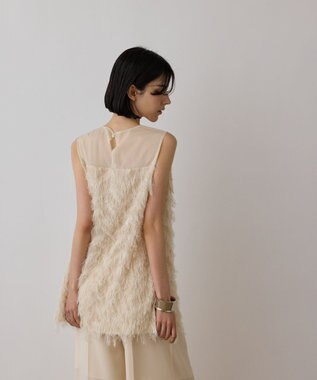 GRACE CONTINENTAL シアーフリンジノースリーブ キナリ