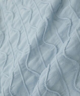 earth music&ecology ハイネックシアーうねうねプルオーバー Light Blue