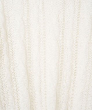 WEGO ケーブルメッシュメランジニット ホワイトアイボリー