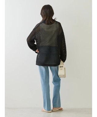 AMERICAN HOLIC 透かし編みニットカーディガン Black