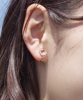 Tiaclasse 【金属アレルギー対応】　サークルストーンイヤリング ピンクゴールド