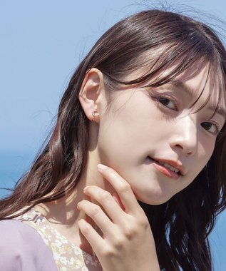 Tiaclasse 【金属アレルギー対応】　サークルストーンイヤリング ピンクゴールド