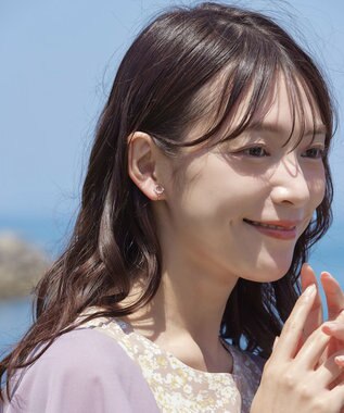 Tiaclasse 【金属アレルギー対応】　サークルストーンイヤリング ピンクゴールド