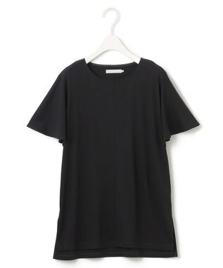 ICB 【接触冷感・UVケア・洗える】 ハイツイストスムース ケープデザインカットソー ブラック系