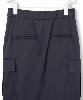 ICB L 【洗える】ウォームサテン カーゴスカート ネイビー系