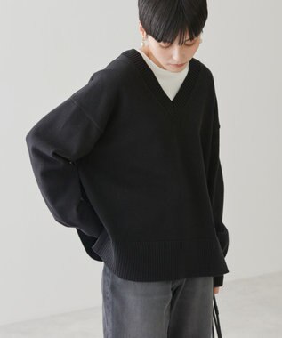 AMERICAN HOLIC Ｖネックニットプルオーバー Black
