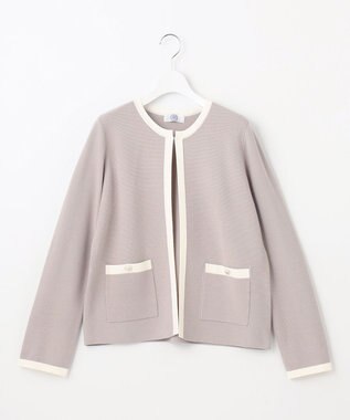 J.PRESS LADIES S 【WEB限定カラーあり・洗える】TRIM RAYON STRETCH カーディガン ベージュ系