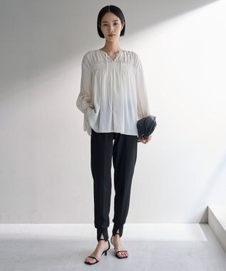 UNFILO ドビーデシン ブラウス オフ